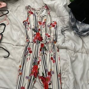 Pinc Premium Jumpsuit, White with Colorful Flowers